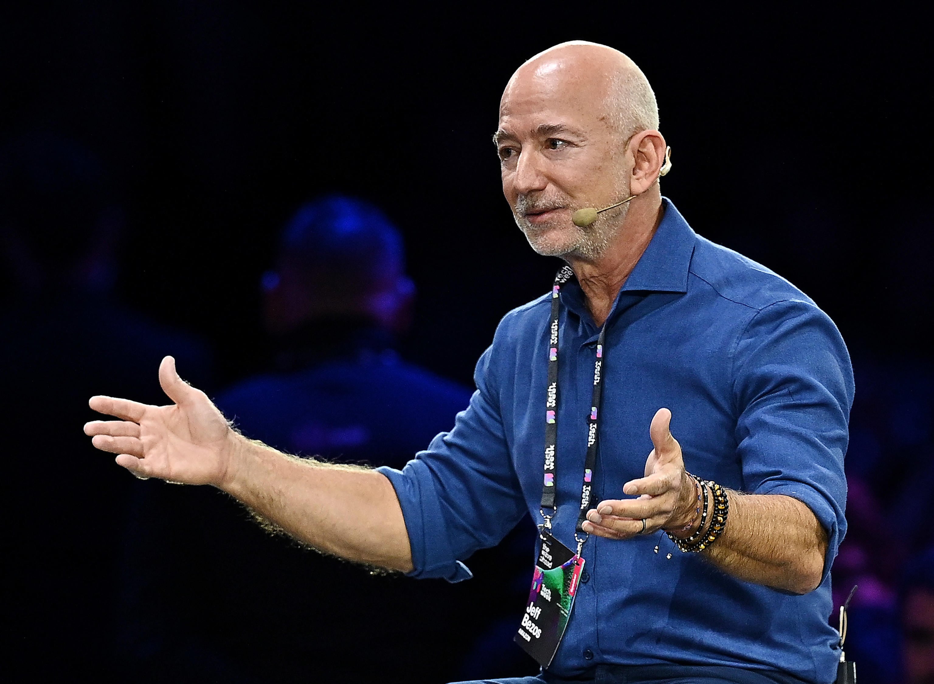 El fundador de Amazon, Jeff Bezos, en un evento sobre tecnología en Turín (Italia), el 3 de octubre.