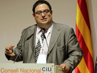 Francesc Gambús, en un acte de CiU a Barcelona l'abril del 2014.