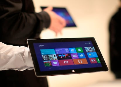 La nueva tableta Surface de Microsoft, en su presentación en  Los Angeles,  el 18 de junio.