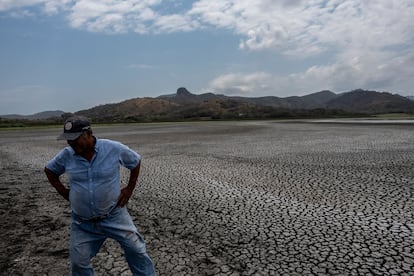 The fisherman Mariano Tribuna observes the deteriorating conditions of Lake Farallón in Veracruz.