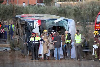 El autob&uacute;s accidentado el pasado domingo el Freginals.
 