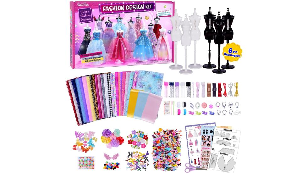 Kit de diseño de moda con seis maniquíes incluidos.