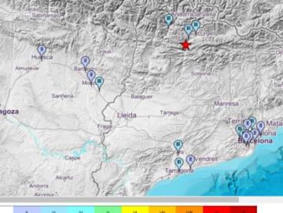 Localidades en las que se ha registrado el terremoto.