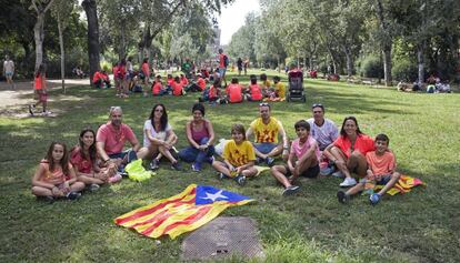 La familia Riera, en el parque de la Ciutadella.