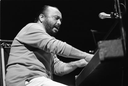 Puerto Rican pianist Eddie Palmieri performs at Vredenburg in Utrecht, Netherlands on 3rd June 1987.