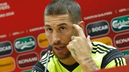 Ramos en la roda de premsa de diumenge.