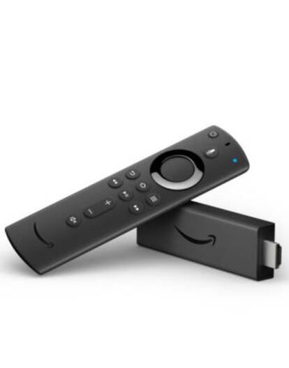 Fire TV Stick 4K y mando a distancia con Alexa incorporado.