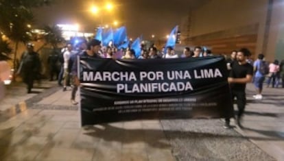 Marcha em Lima na sexta-feira em defesa do urbanismo da cidade.