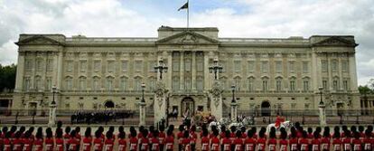 El palacio de Buckingham, residencia oficial de la reina Isabel.