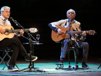 Concert de Caetano Veloso (e) i Gilberto Gil (d) al Palau.