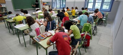 Imagen de una clase del colegio Miguel de Cervantes Saavedra de Almagro (Ciudad Real). 