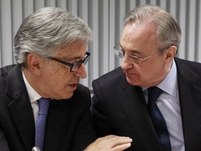 El Presidente de ACS Florentino P&eacute;rez y el CEO de Atlantia Giovanni Castellucci