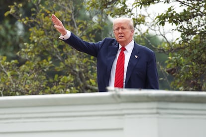 El presidente estadounidense Donald Trump, esta mañana en la Casa Blanca.