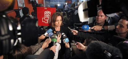 Carme Chacón, este martes en la agrupación socialista de Majadahonda.