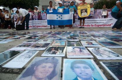 Marcha de la Caravana de madres de emigrantes desaparecidos en M&eacute;xico.