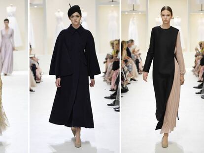 Tres modelos del desfile de Alta Costura de Dior otoño/invierno 2018-2019.