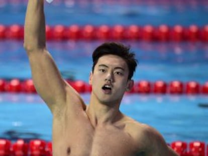 El chino Ning Zetao, tras ganar los 100 libres