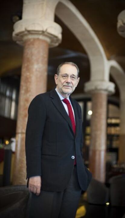 Javier Solana, en el hotel Casa Fuster de Barcelona.