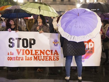 Concentraci&oacute;n en el d&iacute;a contra la violencia de g&eacute;nero, el viernes. 