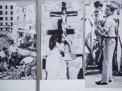 Fotografías de Pier Paolo Pasolini en el barrio de Monteverde de Roma.