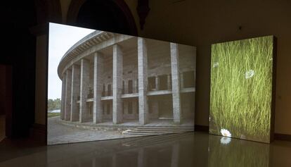 La instalaci&oacute;n &#039;Olympia&#039;, de David Claerbout que puede verse en el MNAC. 