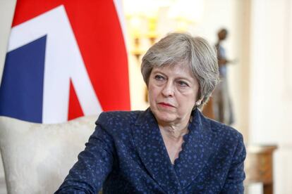 La primera ministra británica, Theresa May, este miércoles en Downing Street. EFE