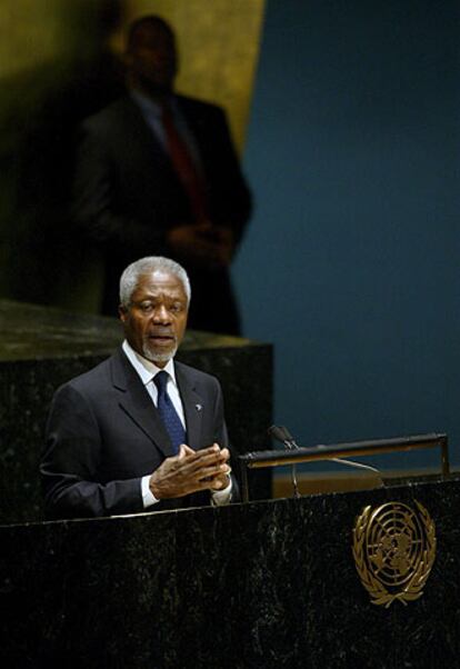 Kofi Annan, durante su discurso ante la Asamblea General de la ONU.