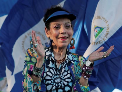 Rosario Murillo durante una marcha en Nicaragua, el 5 de septiembre de 2018.