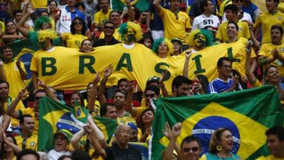 Torcedores brasileiros na Copa das Confederações, em 2013