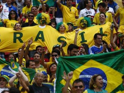 Torcedores brasileiros na Copa das Confederações, em 2013