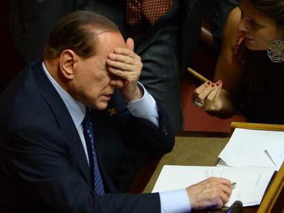 Berlusconi, en el Senado, a principios de octubre.