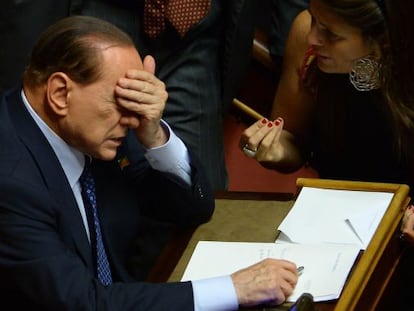 Berlusconi, en el Senado, a principios de octubre.