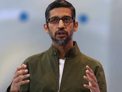 Sundair Pichai, consejero delegado de Google, durante una conferencia el pasado a&ntilde;o en California.