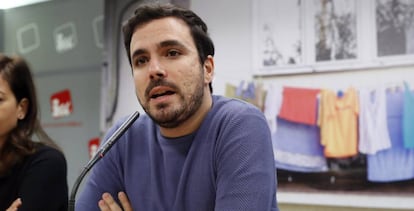 Alberto Garz&oacute;n, l&iacute;der de IU.