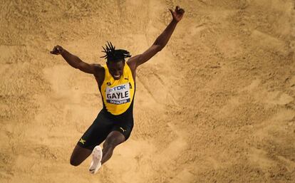 Tajay Gayle, en la final de longitud.