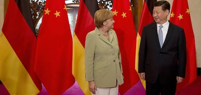 &Aacute;ngela Merkel con Xi Jinping