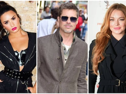 Demi Lovato, Brad Pitt y Lindsay Lohan.