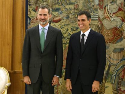 Reunion entre Pedro Sanchez y el Rey Felipe VI en el Palacio de la Zarzuela.