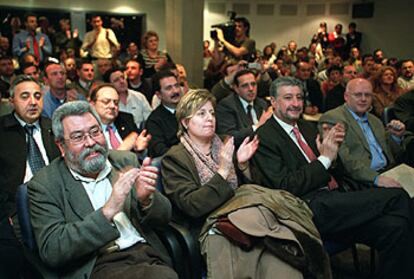 Cándido Méndez y José María Fidalgo, ayer, durante el congreso de la AUGC en Madrid.