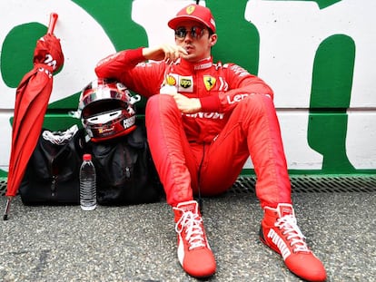 Charles Leclerc, de Ferrari, antes del Gran Premio de China.
