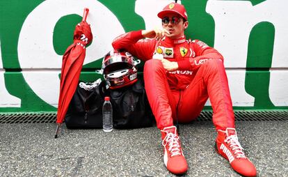 Charles Leclerc, de Ferrari, antes del Gran Premio de China.