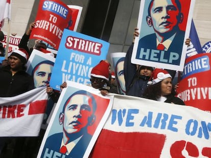 Los trabajadores del sector de comida r&aacute;pida piden ayuda a Obama para que mejore su situaci&oacute;n. 