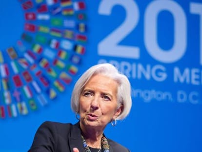 Christine Lagarde na Reunião de Primavera do FMI.