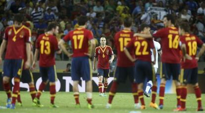 Un momento de la semifinal contra Italia.