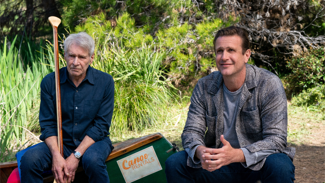 Harrison Ford y Jason Segel, en 'Terapia sin filtro'.