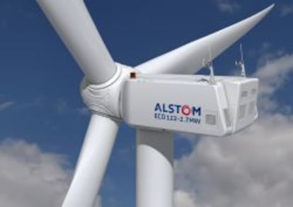 Instalaci&oacute;n de generaci&oacute;n e&oacute;lica de Alstom.