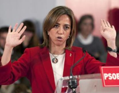 Chac&oacute;n, durante un acto en C&aacute;ceres.