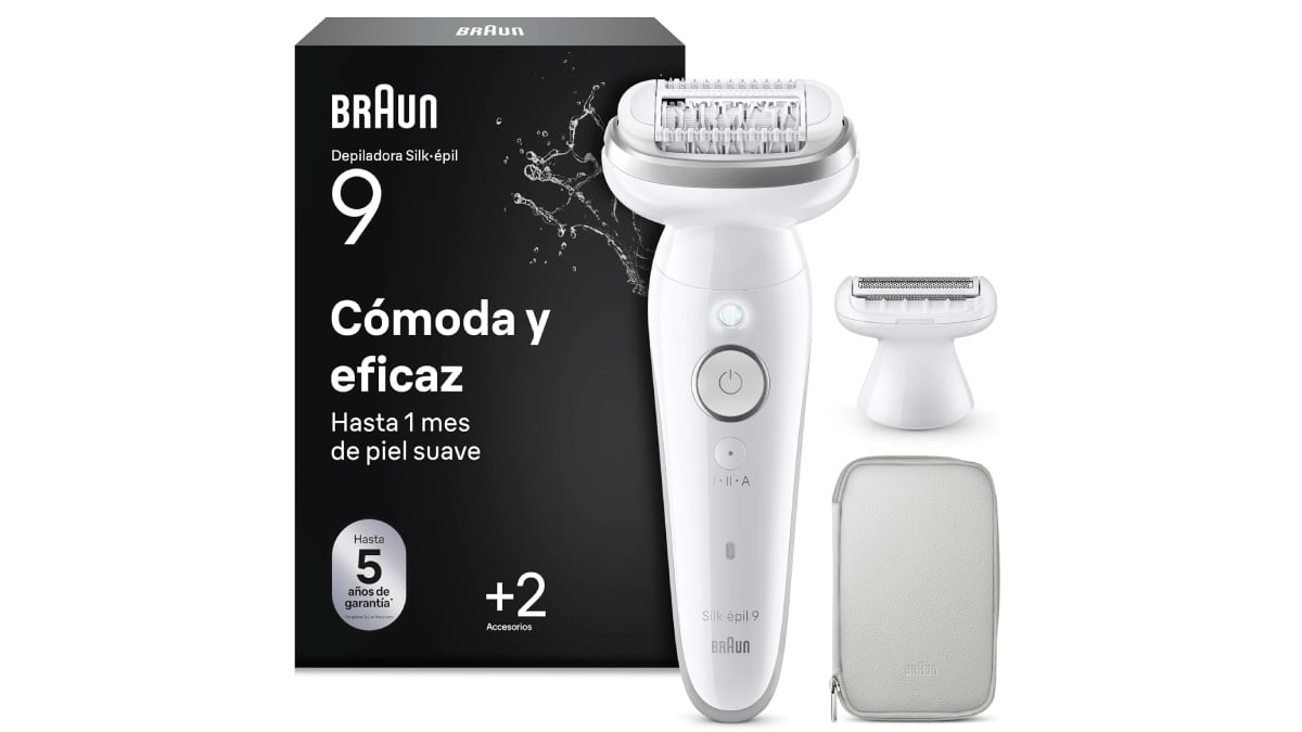 Depiladora eléctrica Braun con cabezal pivotante incluido.