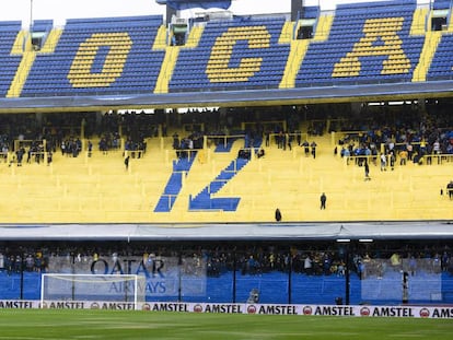 Chuva forte castigou o gramado da Bombonera antes da final.