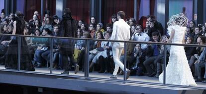 Desfile de la colección otoño-invierno 2014 de Zazo&Brull, ayer por la tarde en el centro cultural del Born